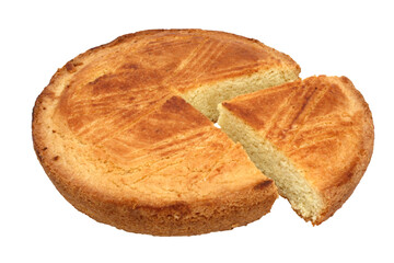 Breton cake, pure butter specialty from Brittany in France / Transparent background