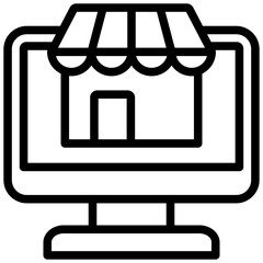 Online Store Outline Icon