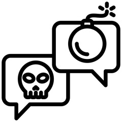 Danger Chat Outline Icon