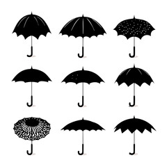 umbrella silhouette, umbrella vector, umbrella svg, umbrella png, umbrella illustration, umbrella, rain, vector, weather - obrazy, fototapety, plakaty
