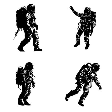 silhouettes of astronut