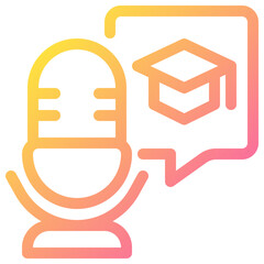 graduation podcast 3d icon illustration