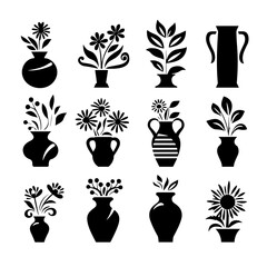 floral basket silhouette, silhouette vase, silhouette flower, silhouette basket, 