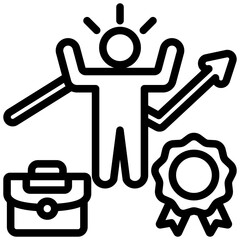 Employee Motivation Outline Icon