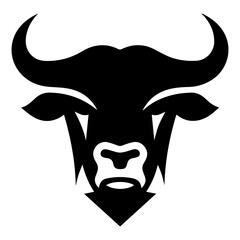 Vector image of an buffalo head on white background, Angry head face mascot of bull buffalo portrait. black white line art vector illustration