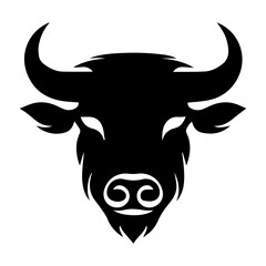 Vector image of an buffalo head on white background, Angry head face mascot of bull buffalo portrait. black white line art vector illustration