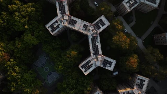 Aerial Shot - Queensbridge Housing Projects - Sunrise