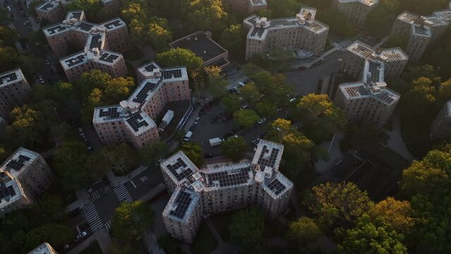 Aerial Shot - Queensbridge Housing Projects - Sunrise