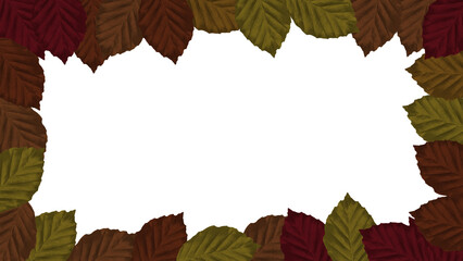 beech leaves graphic border, ornamentation with transparency