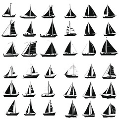 set of sailing ships