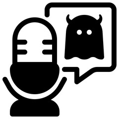 ghost story podcast 3d icon illustration