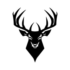 
Vector illustration of deer head, snow deer with antlers vector illustrated logo style face head