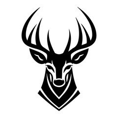 
Vector illustration of deer head, snow deer with antlers vector illustrated logo style face head