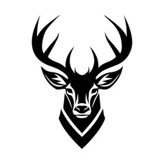 
Vector illustration of deer head, snow deer with antlers vector illustrated logo style face head