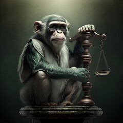 scopes monkey law wallpaper illustration  - obrazy, fototapety, plakaty