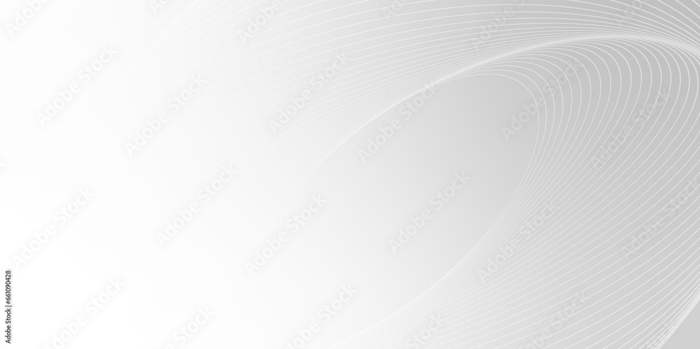 Poster gray and white abstract background with flowing particles. digital future technology concept.