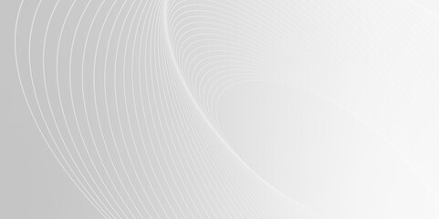 Gray and white abstract background with flowing particles. Digital future technology concept.	