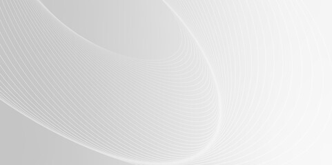 Gray and white abstract background with flowing particles. Digital future technology concept.	