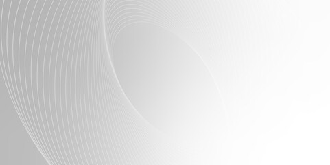 Gray and white abstract background with flowing particles. Digital future technology concept.	