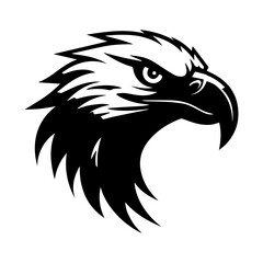the silhouette of an eagle's head that has a simple but very clear shape depicts that it's an eagle's head