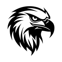 the silhouette of an eagle's head that has a simple but very clear shape depicts that it's an eagle's head
