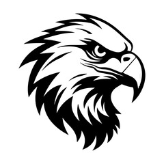 the silhouette of an eagle's head that has a simple but very clear shape depicts that it's an eagle's head