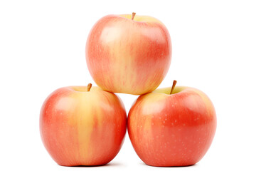Three overlapping Honeycrisp apples isolated on a transparent background, Generative AI
