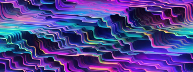 Obraz premium Seamless psychedelic rainbow ridged topological map pattern background texture. Trippy hippy abstract wavy swirls dopamine dressing style fashion motif. Bright colorful neon retro wallpaper backdrop