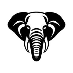 elephant head silhouette. Vector illustration.
