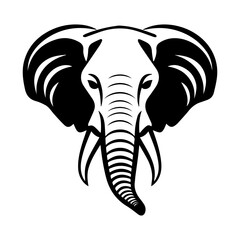 elephant head silhouette. Vector illustration.
