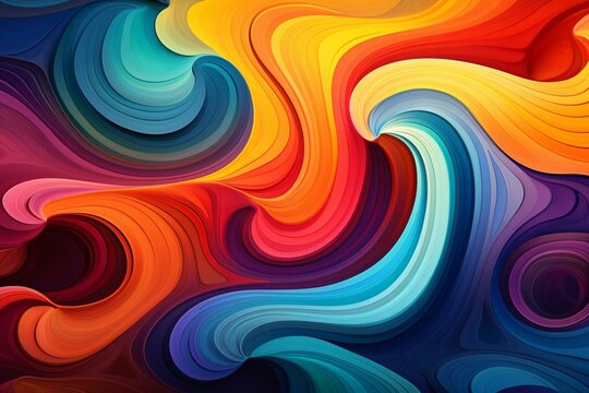 Colorful and dynamic abstract designs suitable for digital and print applications. Generative AI