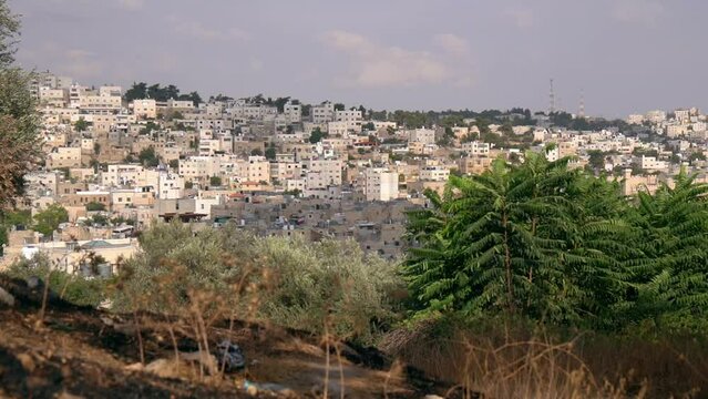 View of Hebron city,capital of the Palestinian province of Hebron.