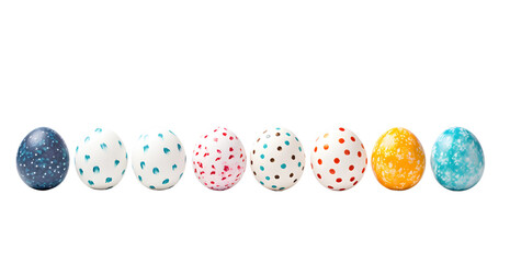 Obraz premium Colourful illustration of transparent beautifully decorated Easter eggs.
