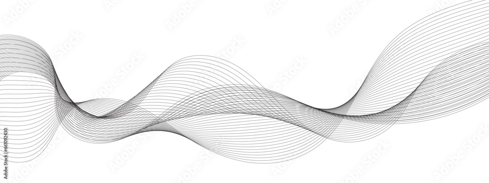 Aufkleber abstract wavy grey stream element for design on transparent background isolated. frequency sound wav