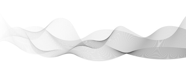 Abstract frequency sound wavy, twisted curve lines with blend effect. Technology abstract wavy curve lines on transparent background.  Abstract business wave curve lines background.