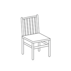 chair cartoon vector illustration black and white isolated on white background.