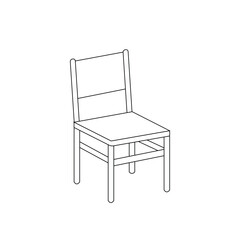 chair cartoon vector illustration black and white isolated on white background.