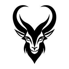 Vector image of an deer head on white background.,Artistic vector silhouette antelope. 