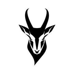 Vector image of an deer head on white background.,Artistic vector silhouette antelope. 