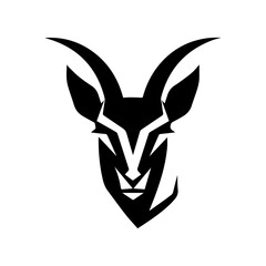 Vector image of an deer head on white background.,Artistic vector silhouette antelope. 