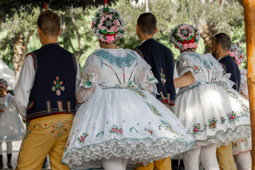 Detail of folk costume, Rakvice, Southern Moravia, Czech Republic