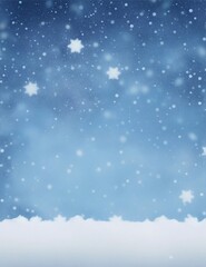Fototapeta premium falling snowflakes, bokeh snowflakes on blue background illustration