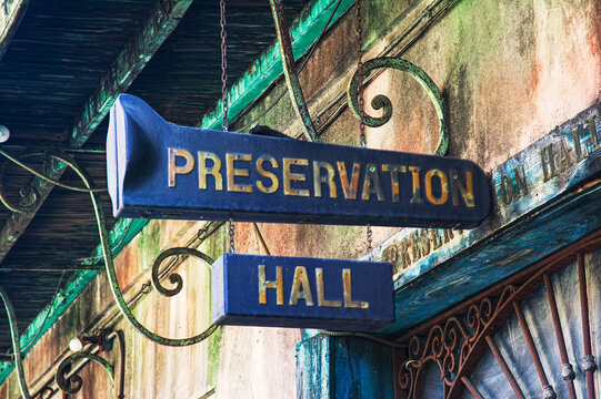 New Orleans Jazz music, Preservation Hall, French Quarter. New Orleans