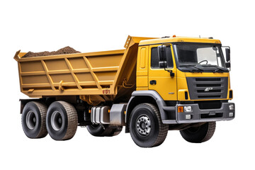 Dump Truck at Work on isolated background