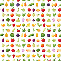 Fruits and vegetables wallpaper seamless pattern