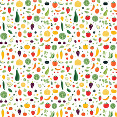 Fruits and vegetables wallpaper seamless pattern