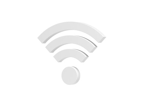 Wi-Fi symbol. Isolated. 3d illustration.