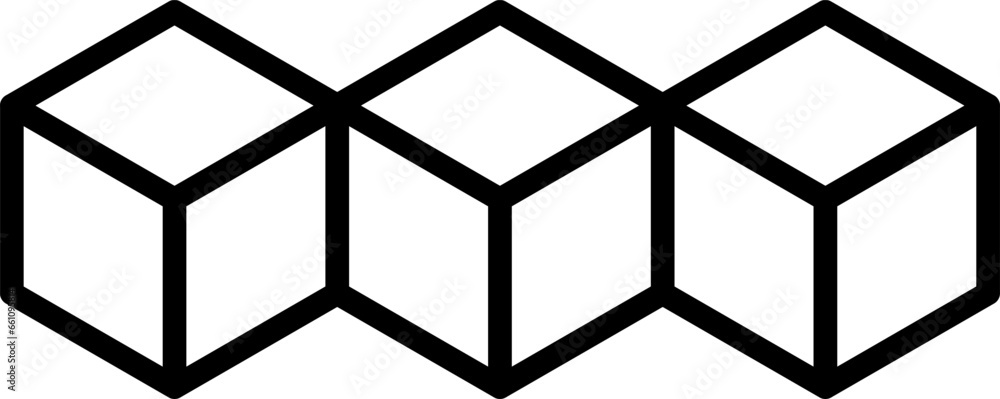 Poster basic geometrical arrangement with wireframe box cube icon in 3d perspective view. vector image.