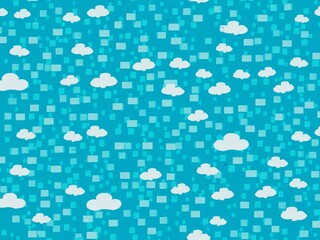 seamless pattern with cloud on blue background