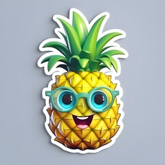 Pineapple sticker illustration.